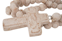 Clay Rosary-44 inches-Prayer Beads-Cross-Handmade-4 Colors: White