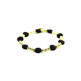 Black & Gold Filled Bracelets: Matte Flat Black