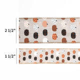 2 1/2" Wired Ribbon | "Multi Pumpkin" Natural/Brown Multi