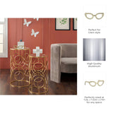 Sculpture - Gold Metal Abstract Cat Eye Glasses, 8 in.