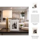 White 5x7 in. Rectangular Marble Border Solid Photo Frame