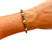 Black & Gold Filled Bracelets: Metallic Black & Gold Textured