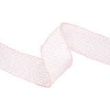2 1/2" Wired Ribbon | Pink/White Woven | 10 Yard Roll