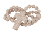 Clay Rosary-44 inches-Prayer Beads-Cross-Handmade-4 Colors: White