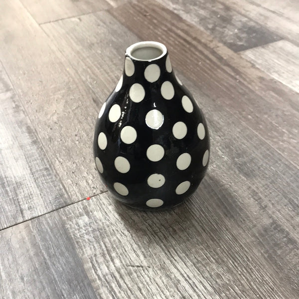Black and cream small vase