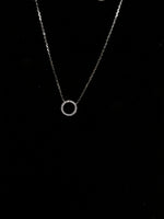 Silver Circle Necklace with C.Z