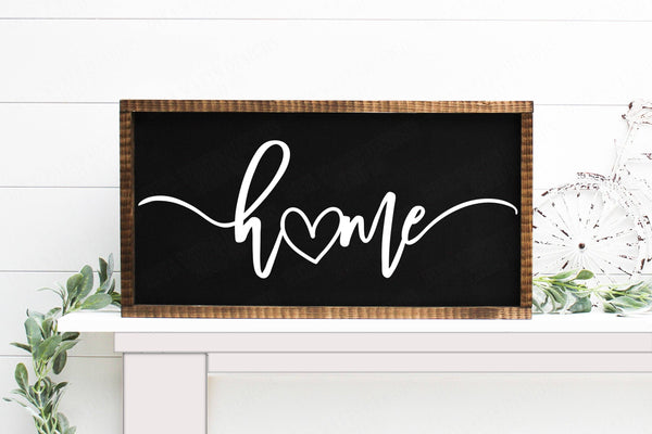 Home Sign | Realtor Closing Gift | New Home Gift: 7"x13" Framed / Grey