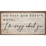 I'm Crazy About You Whitewash: 16 x 8 x 1.5