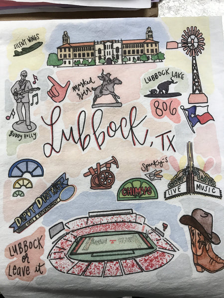 Lubbock Tea Towel