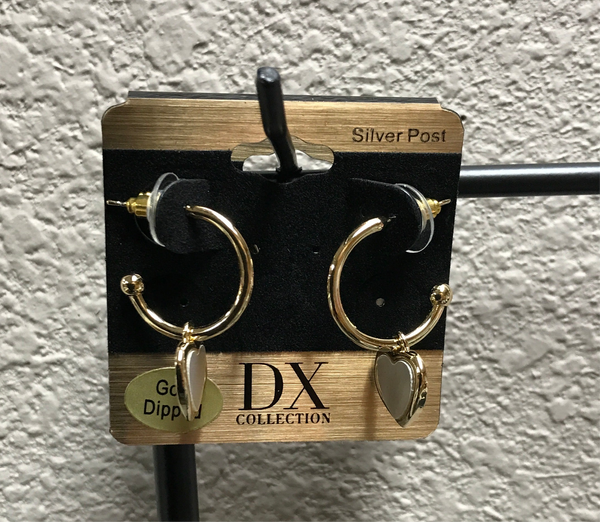 Gold Hoops With Hearts