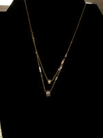 Gold Double Layer Necklace with C.Z