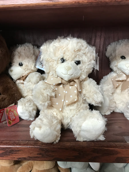 7" teddy bear cream