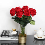 17"-Ultra Realist Real touch Cabbage Rose-Artificial : Elegant Red