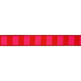 1 1/2" Wired Dupioni Ribbon | Red/Pink Wide Horizontal Stripe | 10 Yard Roll