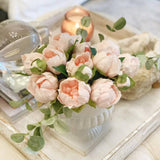 10.5" Real touch artificial Peony bundle-8 Flowers and buds: Rich Red