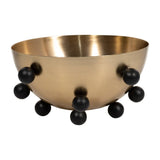 Decorative Bowl - Gold Metal Bubble with Ball Feet, 13 in.