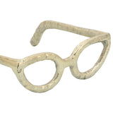 Sculpture - Gold Metal Abstract Cat Eye Glasses, 8 in.