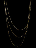 Gold Beaded Triple Layer Necklace