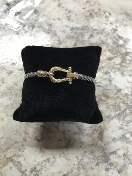 Silver and Gold Clip Bangle