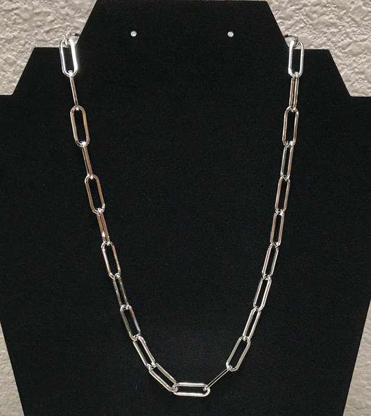 Silver Paper Clip Necklace