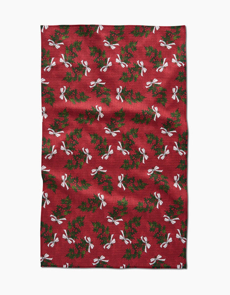 Christmas Berry Bow Tea Towel