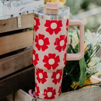 Flower Power Mother’s Day 40 Oz Tumbler Cup: Flower Power Multi