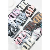 Matte Color Rectangle Medium Hair Clip: MIX COLOR / ONE(12)