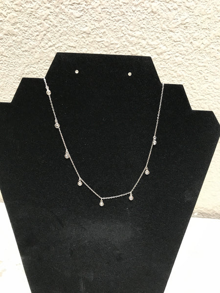 Silver Necklace with C.Z