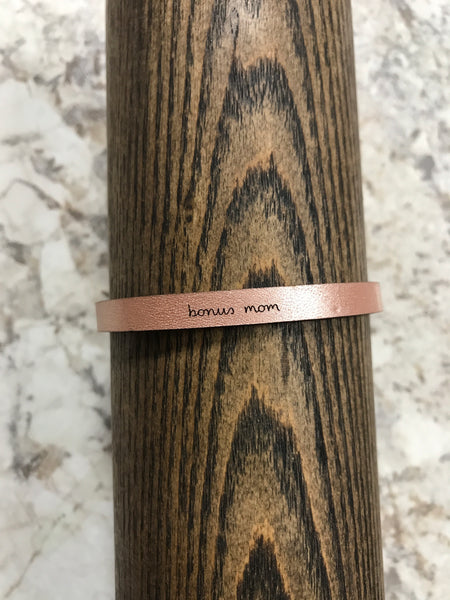 Rose Gold "bonus mom" Bracelet
