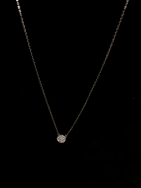 Silver Necklace with Full C.Z Circle