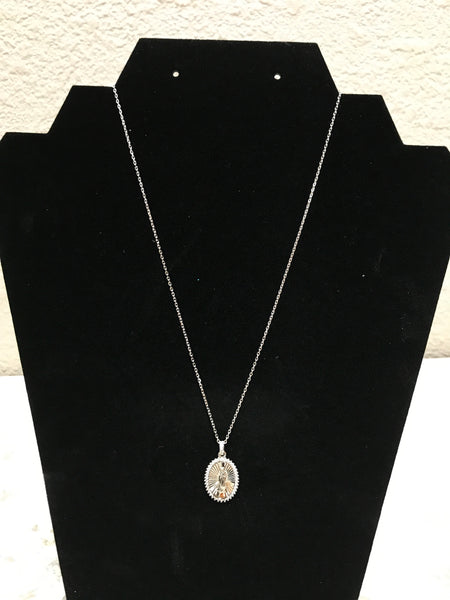 Silver Lady Guadalupe Necklace