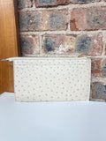Beige Ostrich Crossbody Purse