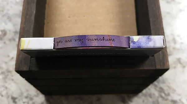Purple Patterned "you are my sunshine" Bracelet