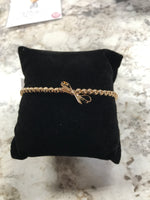 Gold Small Bead Bracelet with Bow