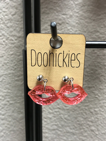 Acrylic Pink Lips Earring
