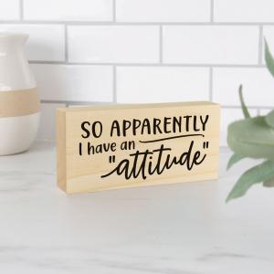 Attitude Wood Block Decor