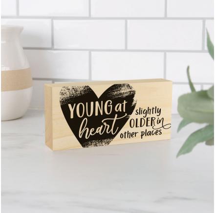 Young At Heart Wood Block Décor