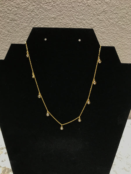 Gold Necklace with C.Z