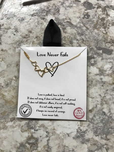 5 Heart Gold Necklace