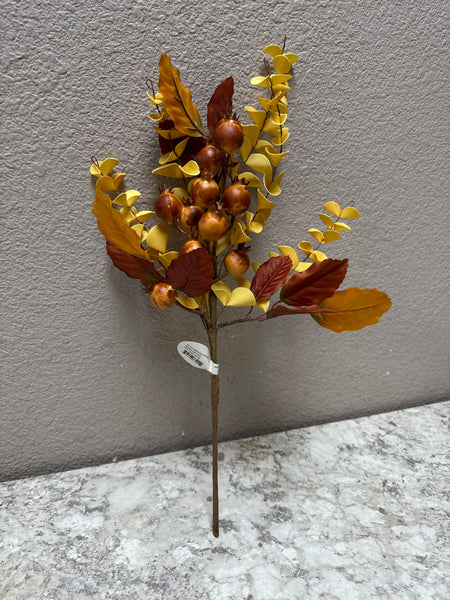 18" AUTUMN EUCLYPTUS/BERRY/LEAF PICK