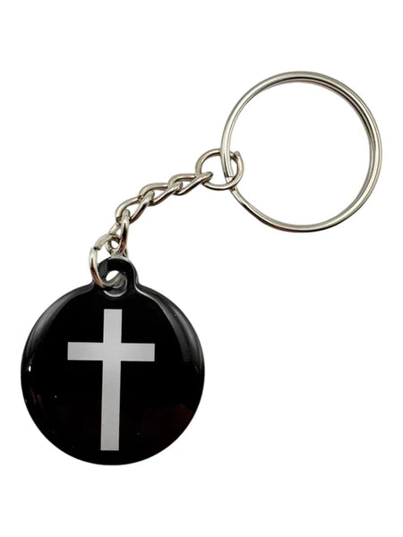 Tap To Pray™ - Prayer Tag Keychains Black + Cross