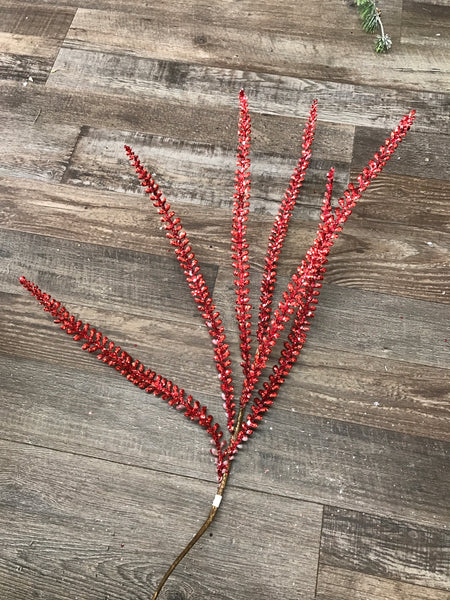 Red Christmas Feathers