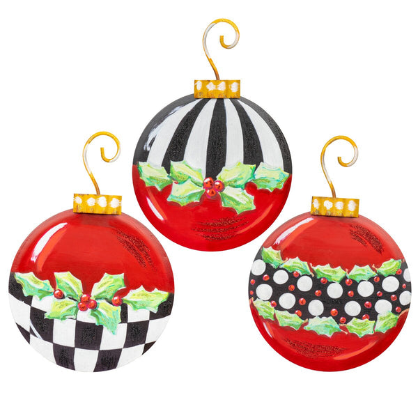 RT Striped Elegant Ornament Ornaments