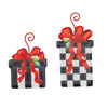 RT Tall Checkered Elegant Gift Boxes Ornaments