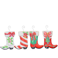 RT White Mistletoe Cowboy Stocking Ornaments