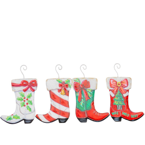 RT White Mistletoe Cowboy Stocking Ornaments