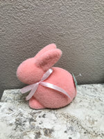 6" Pink Plastic Flocked Easter Bunny