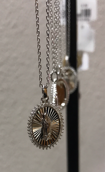 Silver Lady Guadalupe Necklace