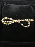 Bow Gold Filled and Swarovski Beaded Bracelet Grey