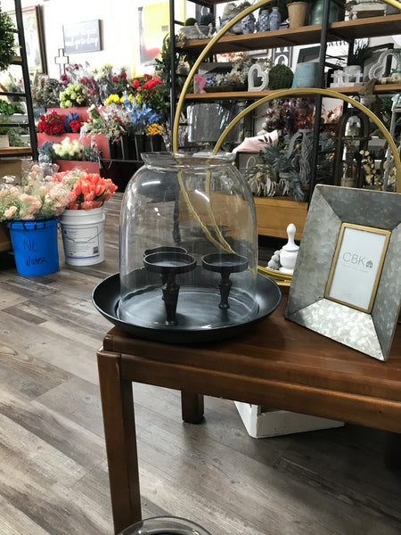 13.25 INCH MATTE BLACK 3 PILLAR CANDLEHOLDER